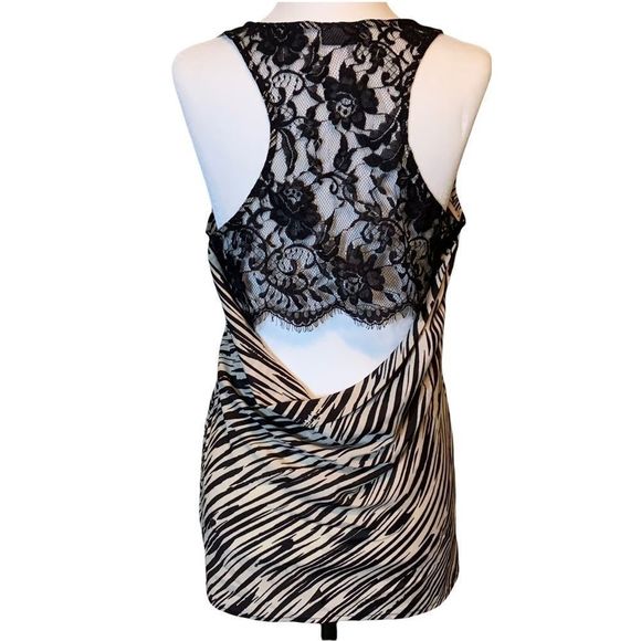Sparkle & Fade Lace Zebra Print Top - Picture 2 of 4